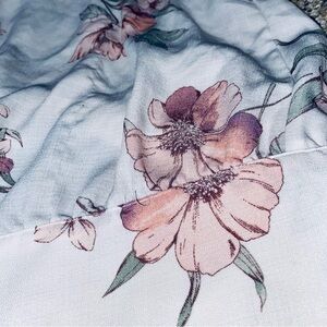 Meraki Floral Fabric with Pink and Green Accents